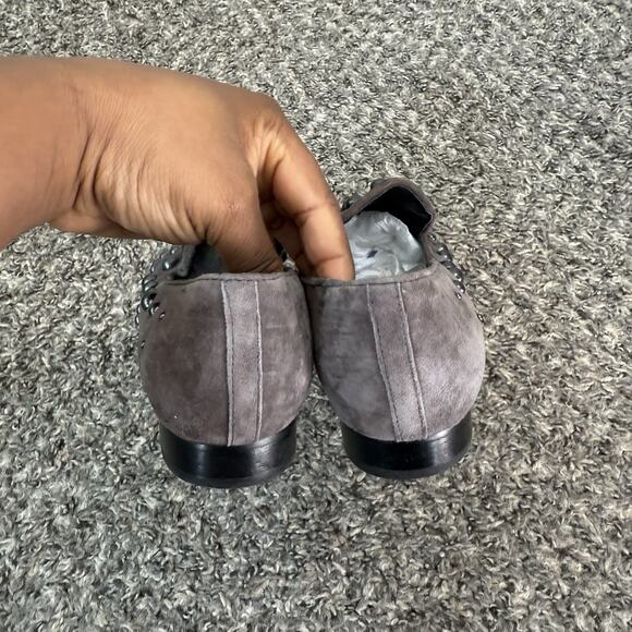 Donald J PLINER Loyd Studded Gray Suede Leather Loafers Size 8 M EUC - Picture 4 of 8